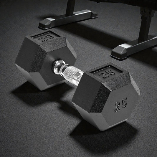 Rubber Encased Hex Dumbbell (Single)