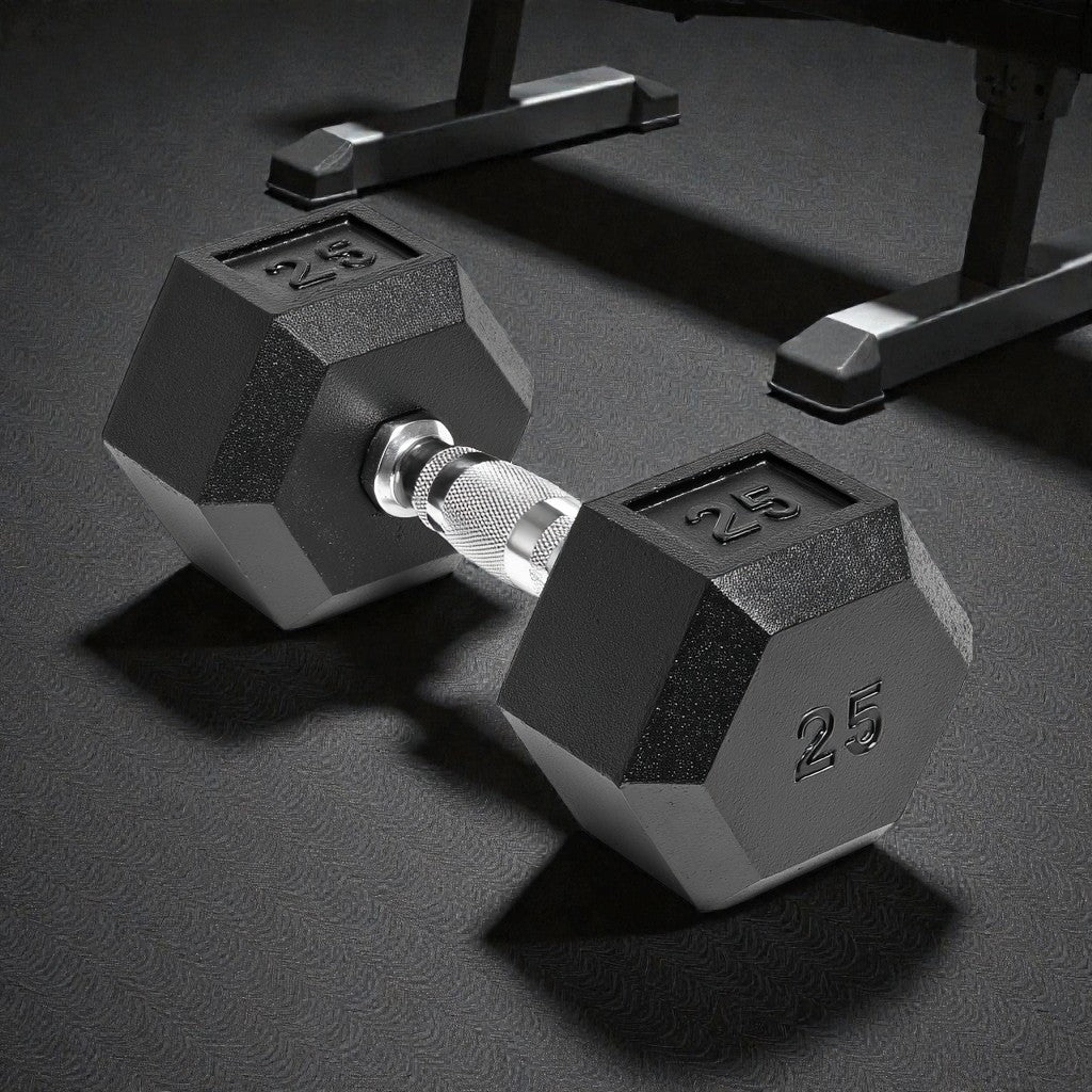 Rubber Encased Hex Dumbbell (Single)