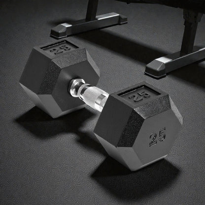 Rubber Encased Hex Dumbbell (Single)